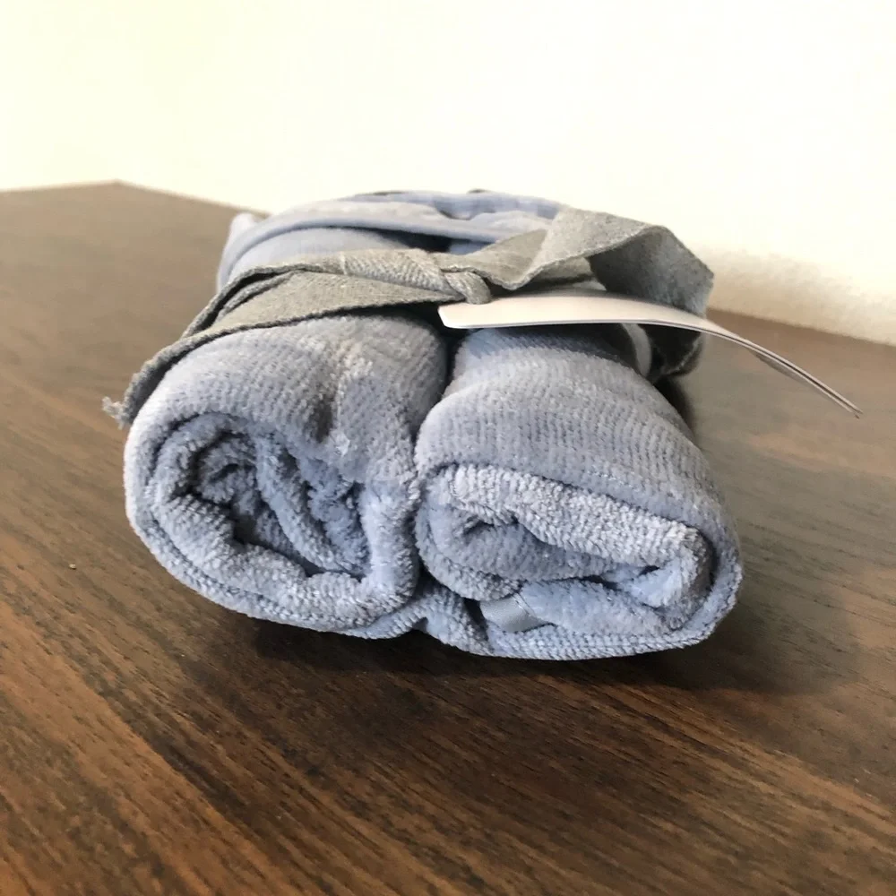 Crate & Barrel Rabbit Hooded Baby Towel Blue